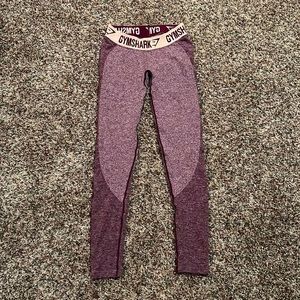 Gymshark Flex Leggings - Dark Ruby Marl/Blush Nude